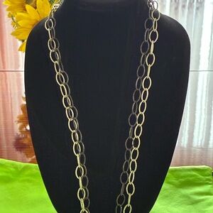 Alfani Silver- BlackTone Double-Strand Oval Link Necklace